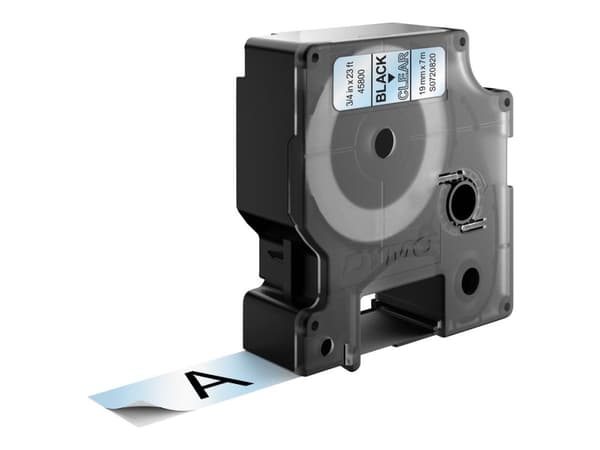 Labeltape DYMO® D1 sort på klar 19mm x 7m