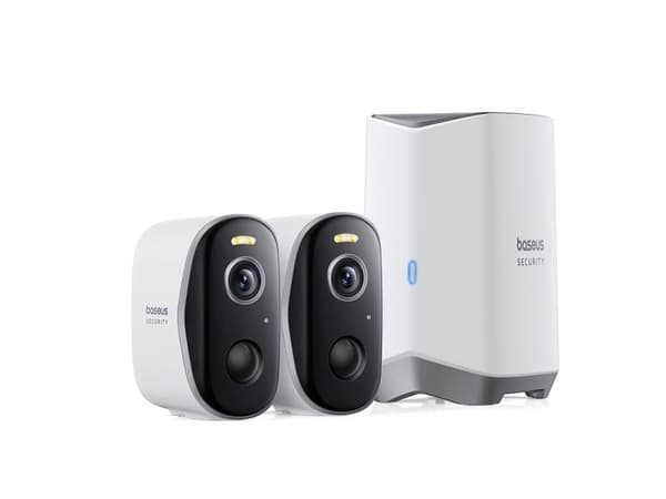 Baseus Security N1 Plus dual 2K utendørs overvåkingskit (2 kameraer) – hvit