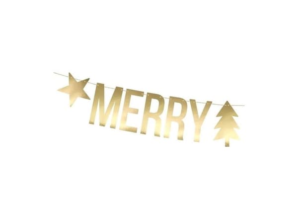 Banderoll "God jul" guld