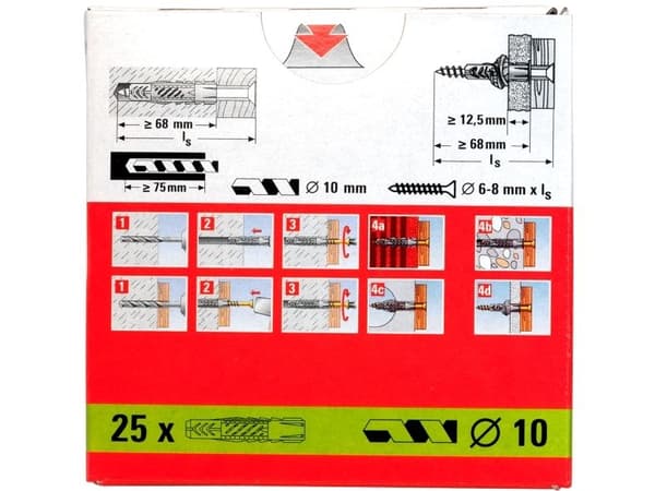Fischer universalplugg UX 10x60, 25 st