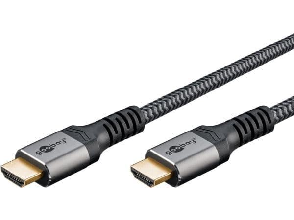 Goobay 65263, 5 m, HDMI Type A (Standard), HDMI Type A (Standard), 3D, 48 Gbit/s, Sort, Sølv