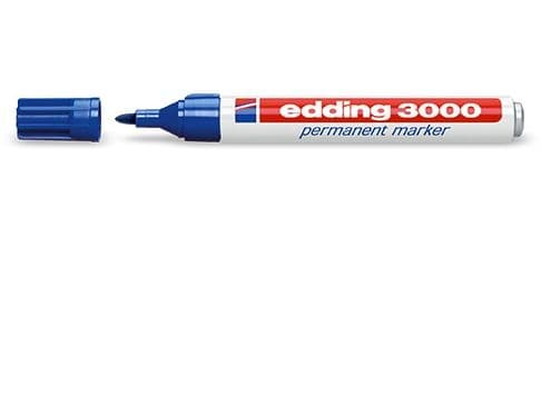 edding 3000 - Markør - permanent - blå - 1.5-3 mm