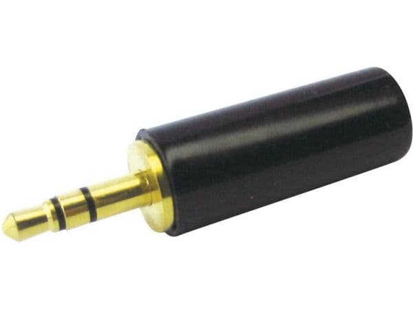 Cliff FT6301 3,5 mm jackplugg, rett pol: 3 stereo, sort (1 stk.)