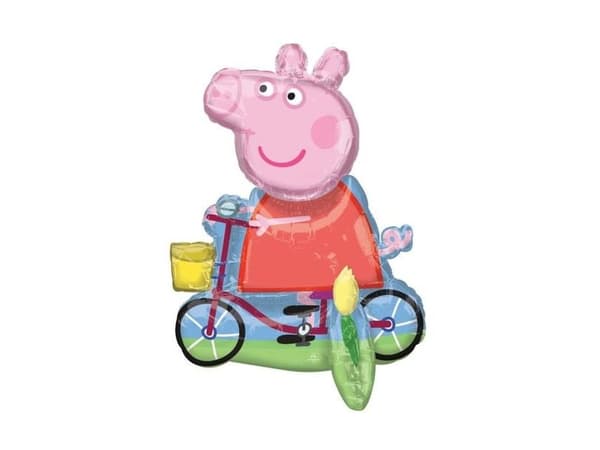 Folieballon Gurli Gris på cykel