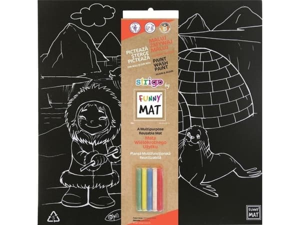 Svart matta + krita Funny Mat STRIGO-ställ