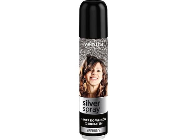 Venita hårspray med glitter, Sølv 75 ml