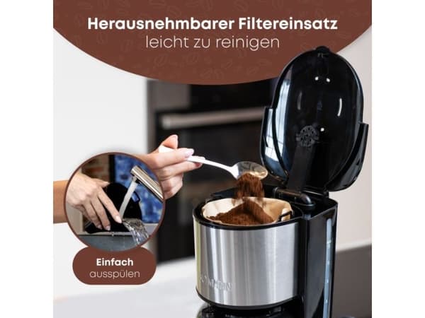 Bomann 660661, Kaffebrygger (drypp), 1,2 l, Malt kaffe, 800 W, Sort, Rustfritt stål