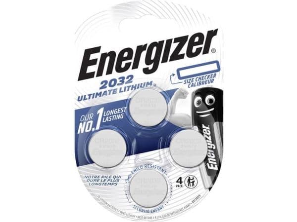 Energizer knappcelle CR 2032 4 stk litium E304206100 - batteri - CR2032 (E301319202)