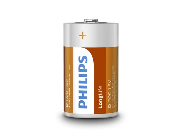 Philips Longlife D-batteri 2 st