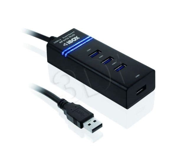 iBOX IUH3FB - Hub - 4 x SuperSpeed USB 3.0 - stasjonær