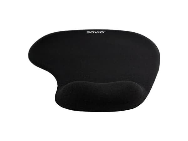 Savio MP-01B mouse pad black, Sort, Monokromatisk, Håndleddshvilepute