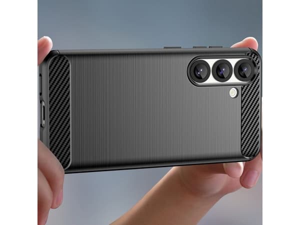 Carbon Case fleksibelt silikonetui for Xiaomi Redmi Note 14S - sort