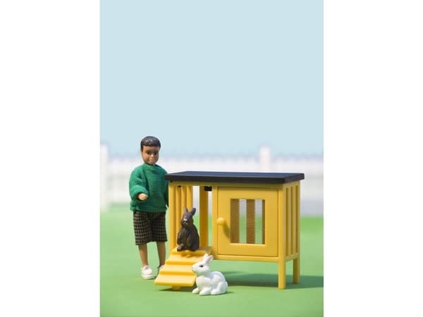 Micki Småland 2 Rabbits+Hutch (kaninbur)