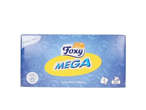 Foxy Mega, Hvit, Cellulose, Monokromatisk, 200 stykker