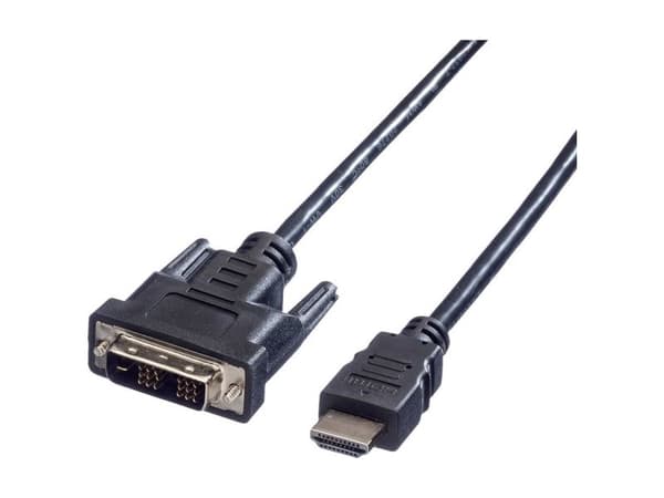 VALUE DVI (18+1)/HDMI 2m, 2 m, HDMI, DVI-D, Sort, Hankjønn/hankjønn