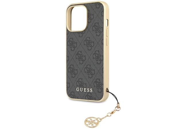 Guess 4G Charms Collection-deksel til iPhone 14 Pro - grå