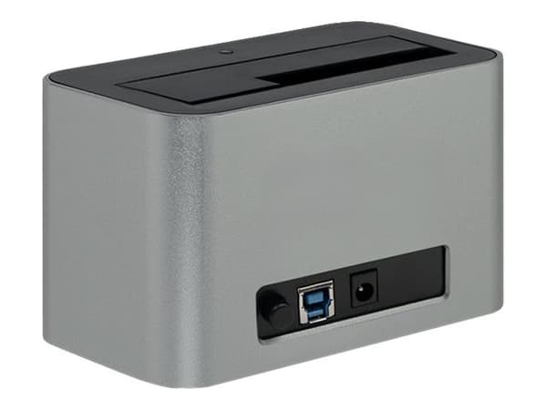 Qoltec - HDD-dokkestasjon - brønner: 1 - 2.5", 3.5" - SATA - USB 3.0 - sølv