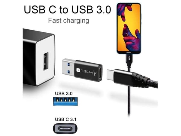 Techly IADAP USB3-AFT, USB A, USB C, Lajittelu