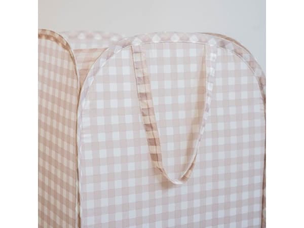 3 Sprouts pop-up vaskekurv, gingham beige