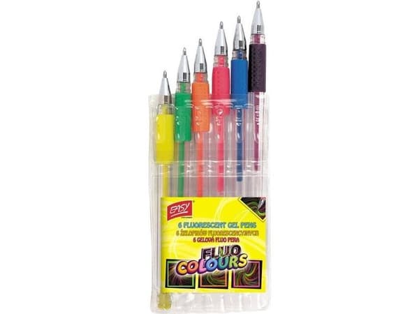 Fluorescerande gelpenna 6 färger EASY