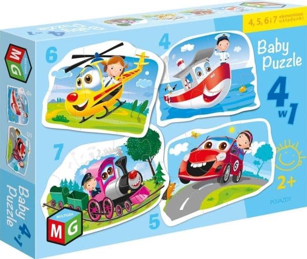 Multigame Puzzle 4in1 babybiler -