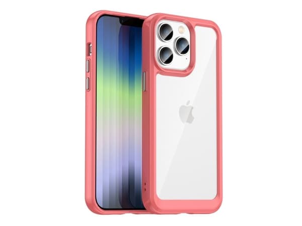 Outer Space-skal iPhone 14 Pro Max hårt lock med gelram - röd