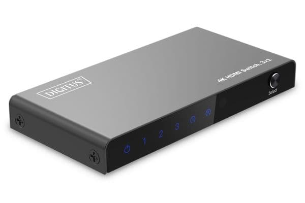 Digitus DS-55331, HDMI, Micro-USB, Metall, Sort, 18 Gbit/sek, Status