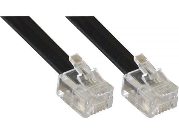 InLine 18842, 2 m, RJ12, RJ12, musta, Hanstik/Hanstik
