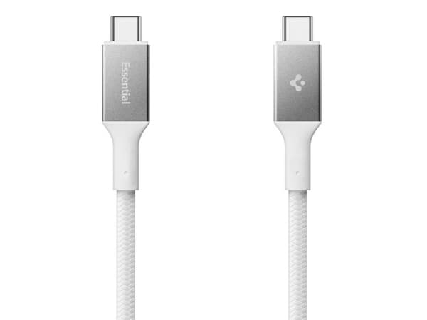 Spigen Essential EB24015CC, 1,5 m, USB C, USB C, USB4 Gen 3x2, 40 Gbit/s, Valkoinen