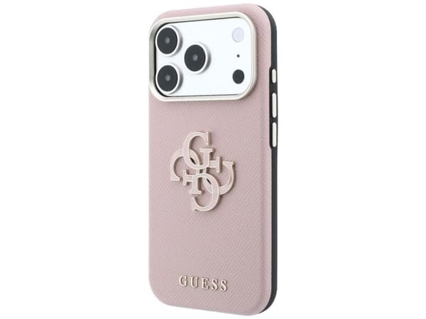 Etui Guess Grained & Big Resin Logo do iPhone 18 Pro / 17 Pro rózowy