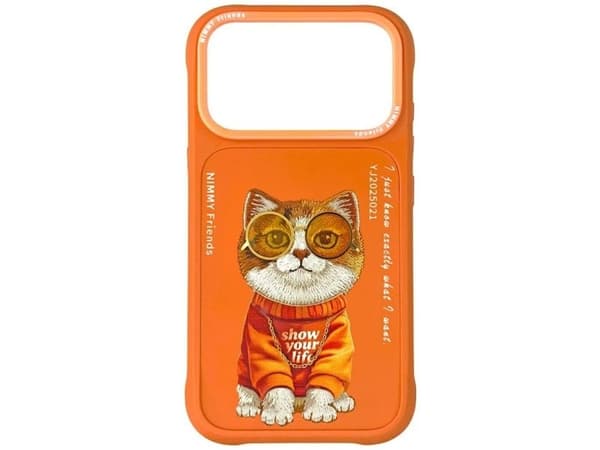 Nimmy Cool Cat kotelo iPhone 17 Pro Maxille oranssi