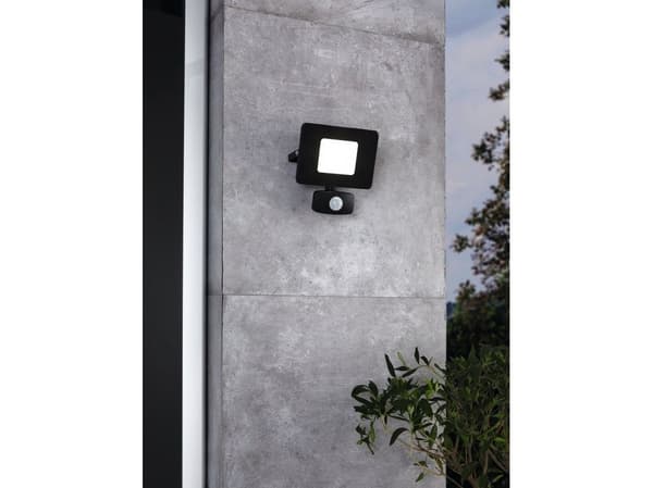 EGLO FAEDO 3 20W utendørs LED flomlys med sensor - Sort