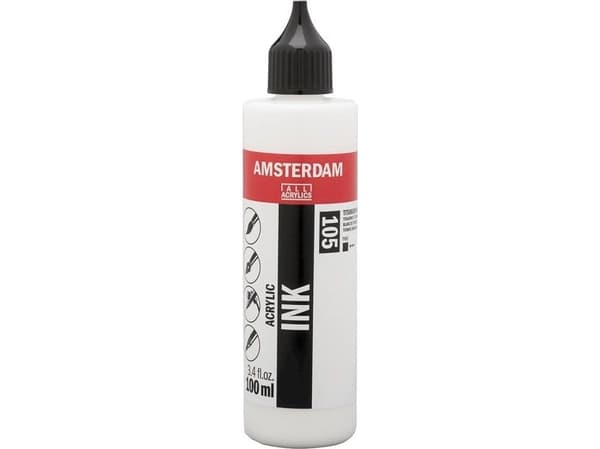 Amsterdam Acrylic Ink flaska Titanium White 105