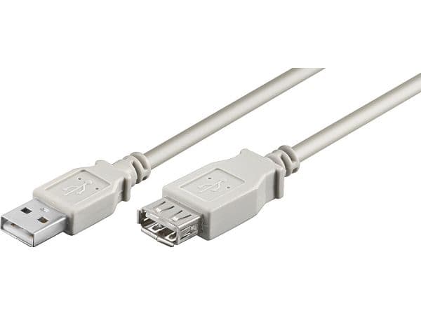 Kaapeli USB 2.0 Extension S/B 1.8m harmaa
