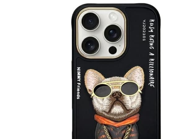 Nimmy Glasses Cool Dog-etu til iPhone 16 Pro Max - Svart