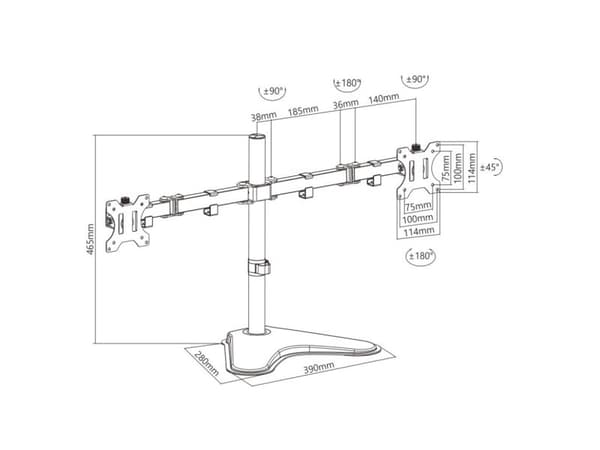 Techly skrivebordsstativ for skjerm 13" - 32" (ICA-LCD 2524)