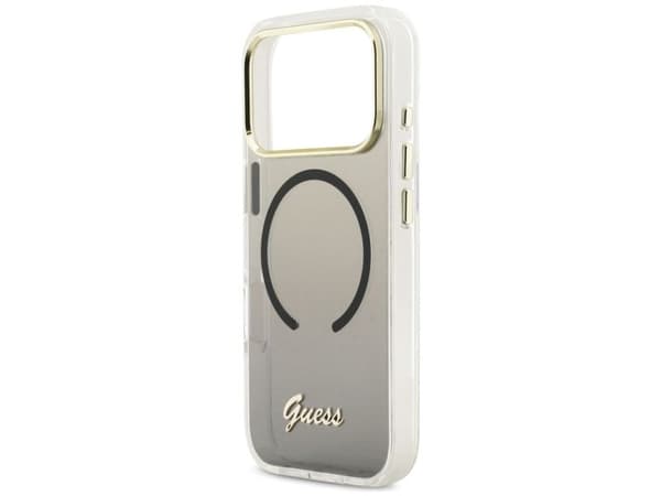 Guess IML Gradient Script Metal MagSafe-etui til iPhone 17 Pro Max - svart