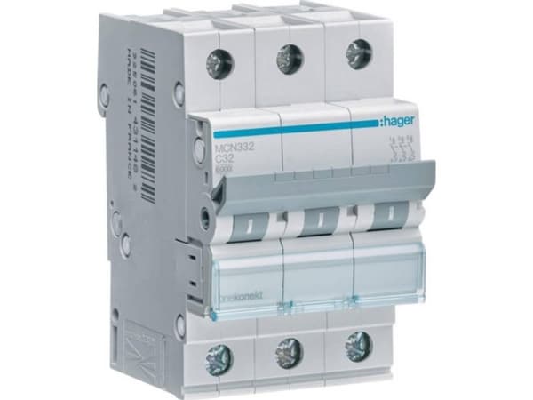 Hager MCN332, 50 - 60 Hz, 32 A, 3P