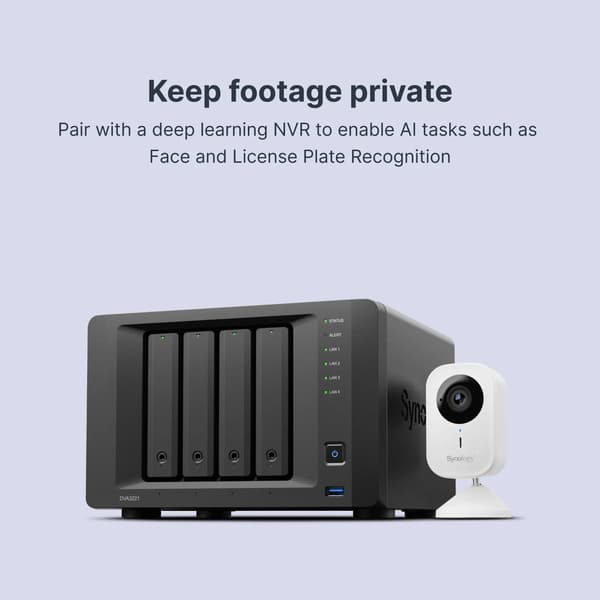 Synology CC400W, Smart Wi-Fi Camera, 4MP, AI Motion Detection, Wide-Angle View