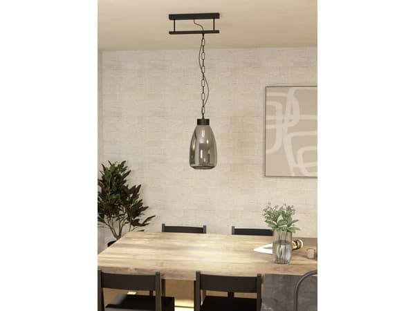 EGLO BRICKFIELD pendellampe E27 Ø200 svart