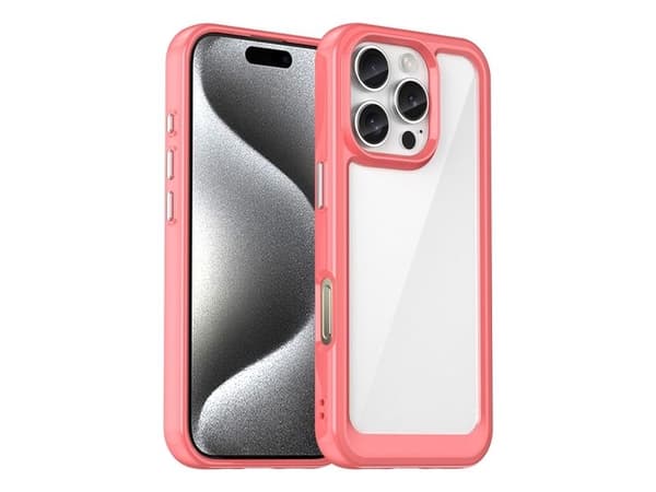 Hurtel Outer Space-deksel med gelramme til iPhone 16 Pro Max - rød