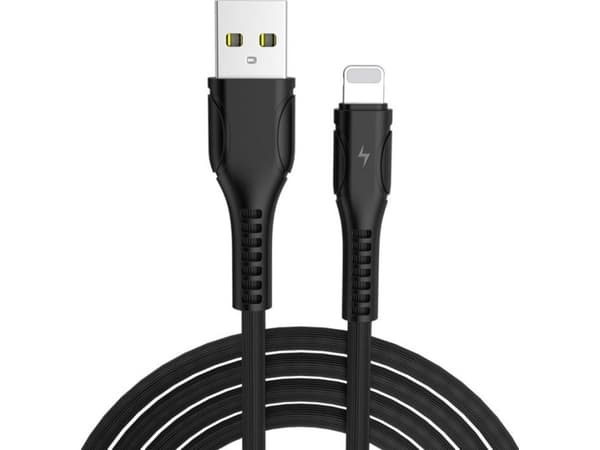 USB-kabel Libox USB-A - Lightning 1 m svart (LB0097NEW)