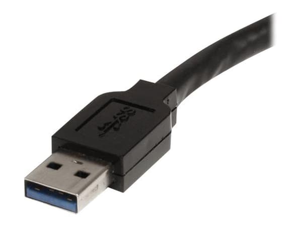 StarTech 32.8 ft Active USB 3.0 Extension Cable with AC Power Adapter - Shielded - Male to Female USB USB 3.1 Gen 1 Type A (5Gbps) Extender (USB3AA...