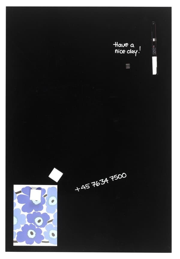 Magnetisk glastavle 40 x 60 cm sort