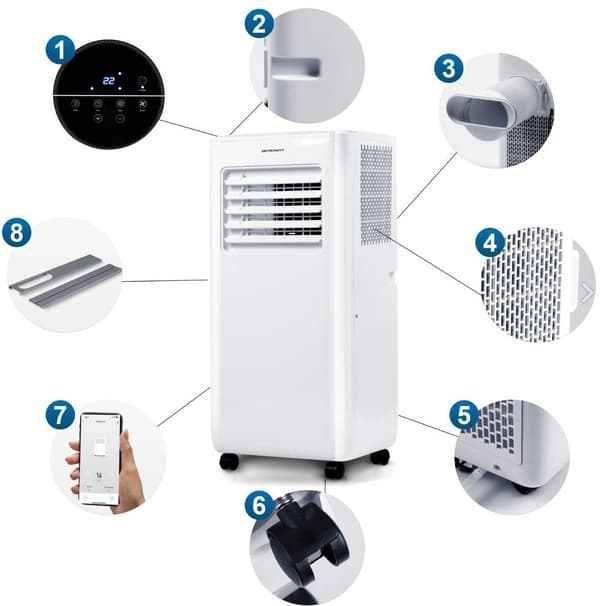 Berdsen BD-580 10000 BTU bærbar aircondition