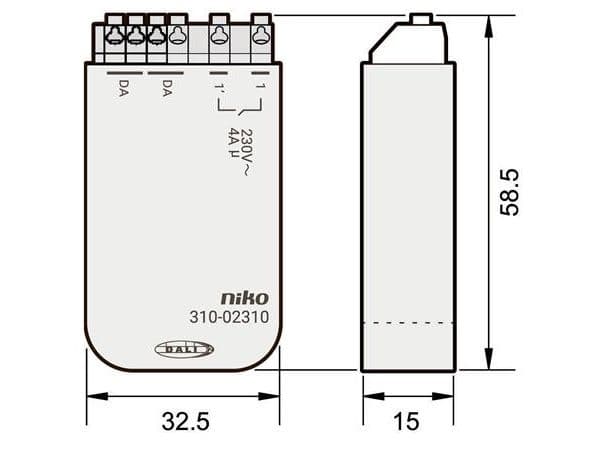 NIKO DALI-2 relämodul för infälld montering