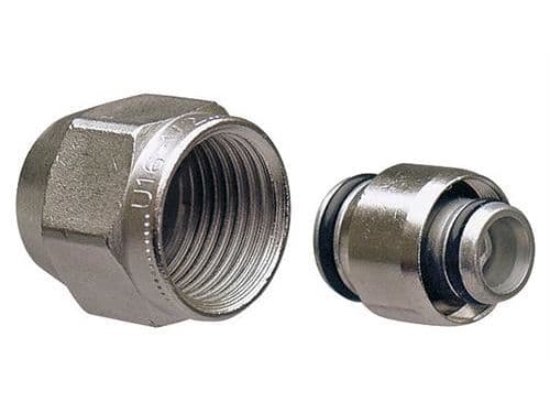 MLC komp.koppling 16 mm - 1/2 - förkromad mässing UPONOR Eurokonus
