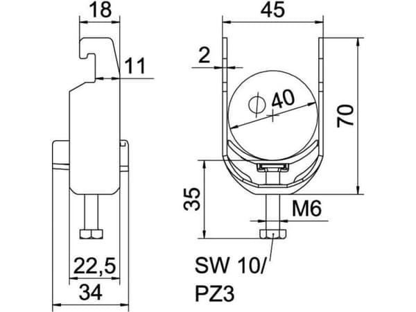 Obo Bettermann 1186836, 1 kpl