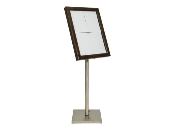 Securit® CLASSIC LED informationsdisplaypanel för 4xA4, mörkbrun, vitt ljus