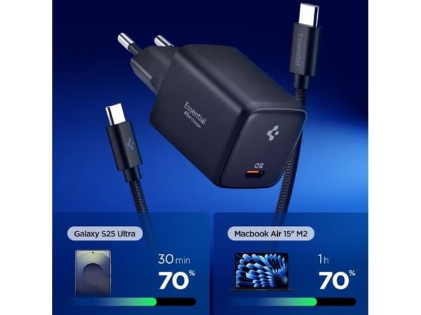 Spigen EE451EU Essential USB-C 45W vegglader - svart